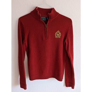 American Living size small, red quarter zip sweater